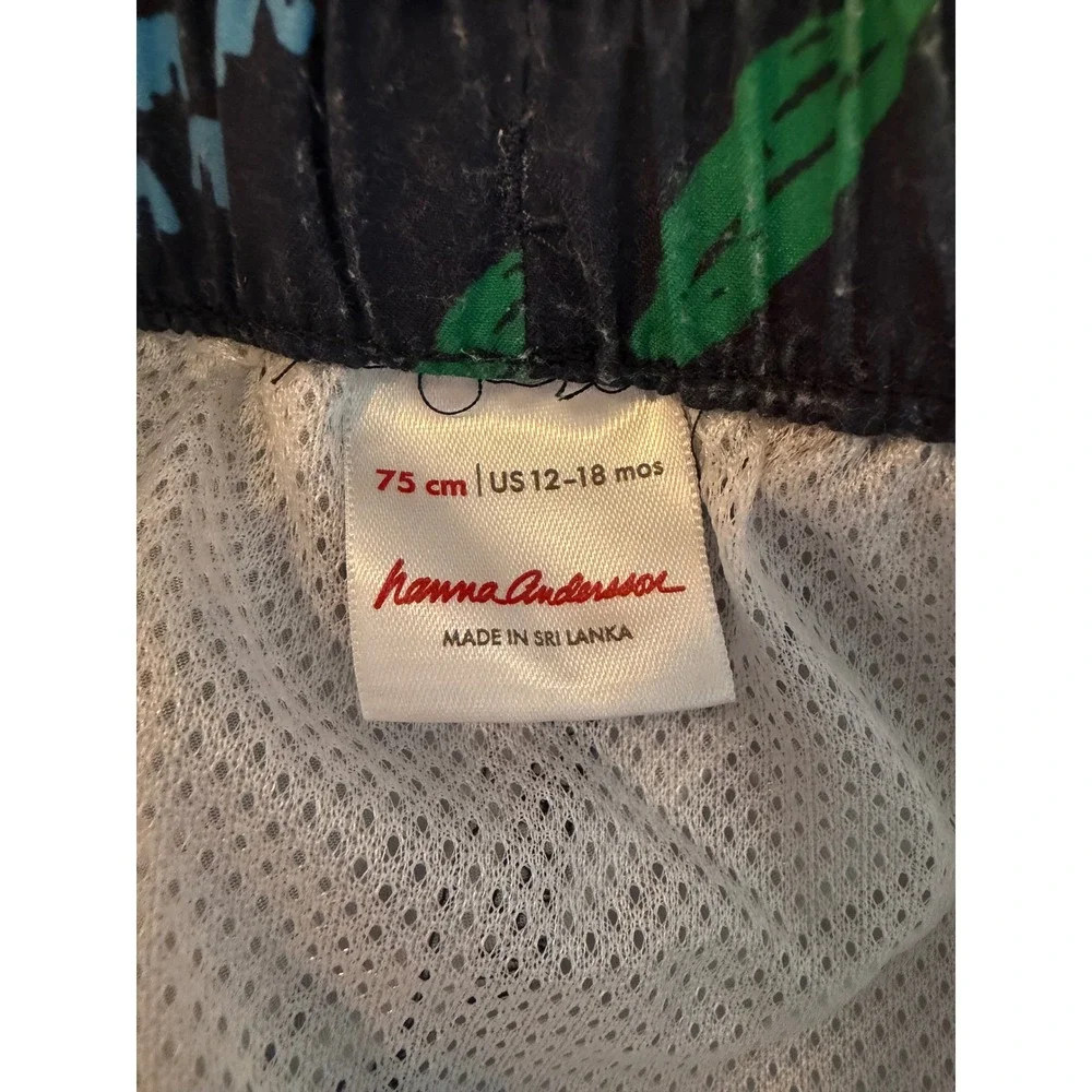 Hanna Andersson Boys Navy Tropical Parrot‎ Swim Trunks 12-18 Months 75cm 62018
